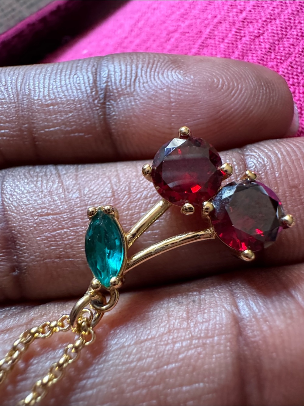 kate spade Gold-Tone Necklace with Red and Teal Stones